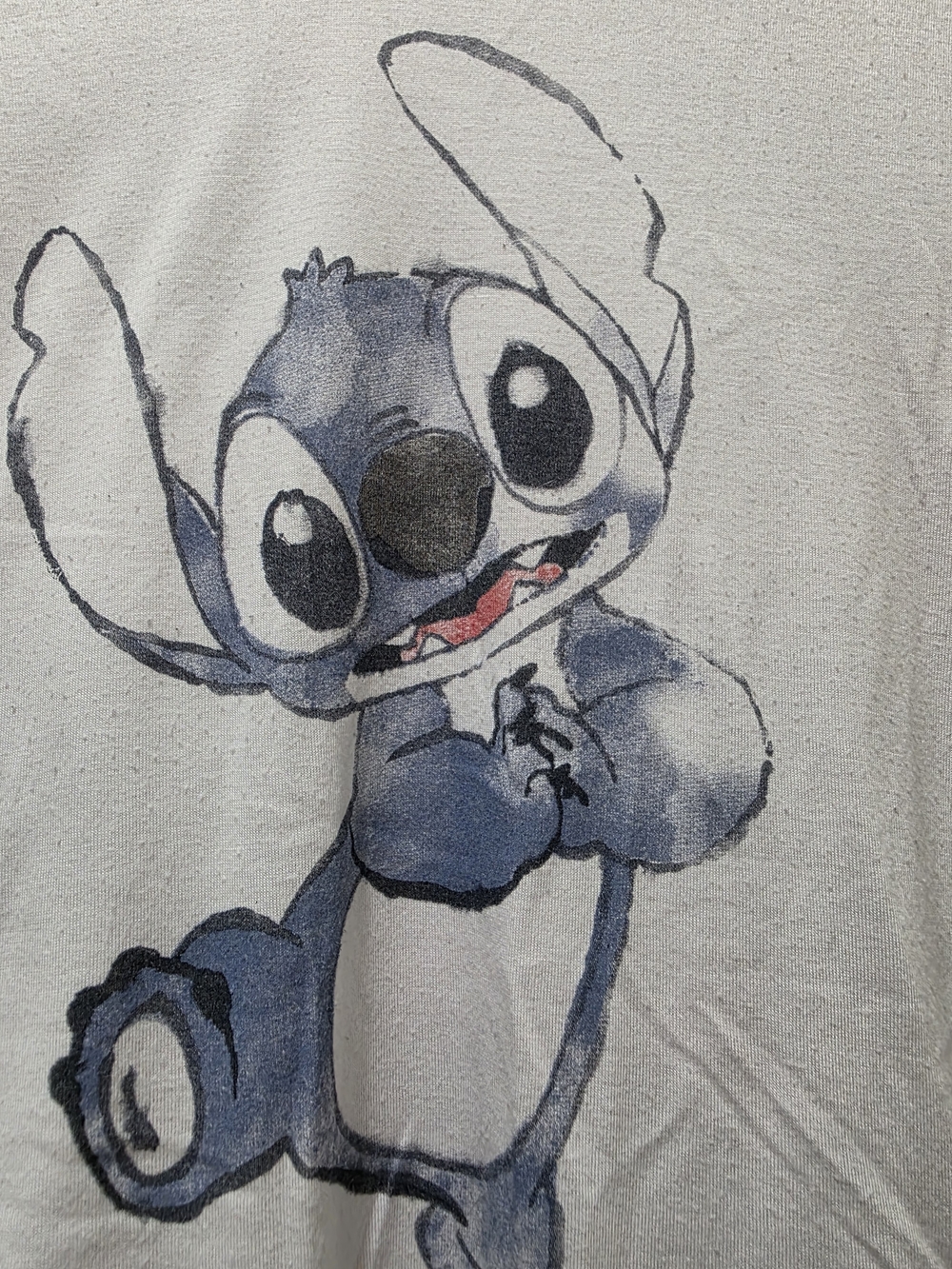 Disney White T-Shirt with Blue Stitch Graphic - Picture 2 of 4